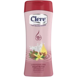 Clere Triple Glycerine Enriched Argan Butter Pampering Body Lotion Bottle 400ml