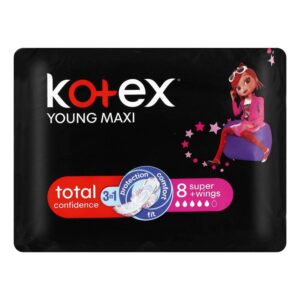 Kotex Young Maxi Pads Super + Wings 8's