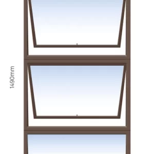 Bronze Aluminium PT915 Window With Clear Glass 900 x 1500mm