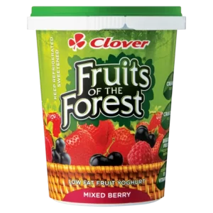 Clover Fruits Of The Forest Mixed Berries Flavoured Low Fat Yoghurt Dairy Snack 500g