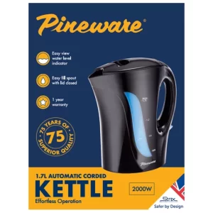 Pineware Kettle Black Automatic 1.7L PAK834B