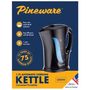 Pineware Cordless Kettle Black 1.7L PCK835B