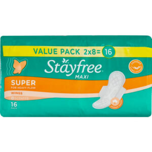 Stayfree Sanitary Pads Maxi Super Long Thick Wings Scented Pack Of 16