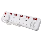 Ellies 6 Way Switched illuminated Multiplug (4X16A/2X5A)