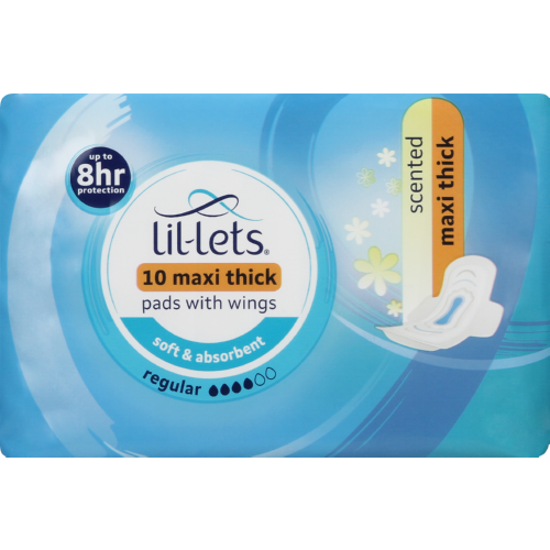 Lil-Lets Maxi Thick Pads Regular Scented 10 Pads
