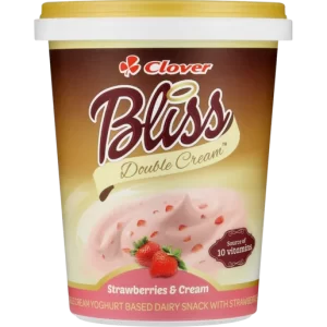 Clover Bliss Double Cream Strawberries & Cream Yoghurt Based Dairy Snack 500g