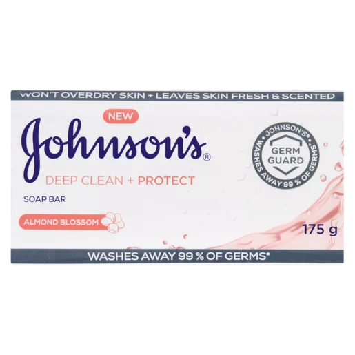 Johnson's Almond Blossom Deep Clean + Protect Soap Bar 175g