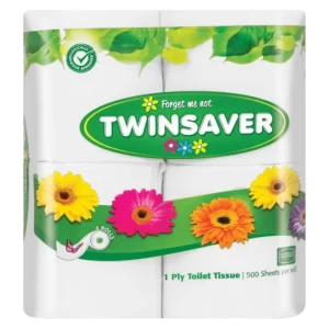 Twinsaver Toilet Rolls 1Ply 4S White