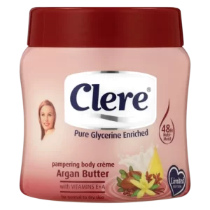 Clere Pure Glycerine Enriched Argan Butter Pampering Body Crème Tub 300ml