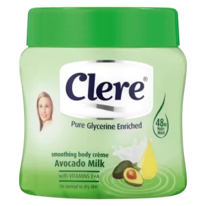 Clere Pure Glycerine Enriched Smoothing Avocado Milk Body Crème Tub 300ml