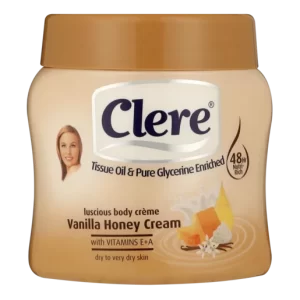 Clere Vanilla Honey Cream Luscious Body Cream Tub 500ml