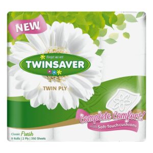 Twinsaver Toilet Rolls 2Ply 9S White