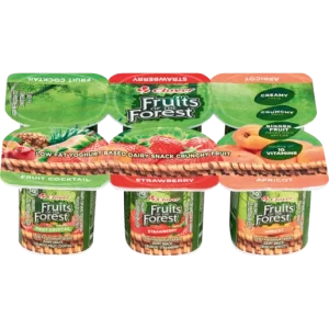 Clover Fruits Of The Forest Strawberry, Apricot & Fruit Cocktail Flavoured Low Fat Dairy Snack 6 x 100g