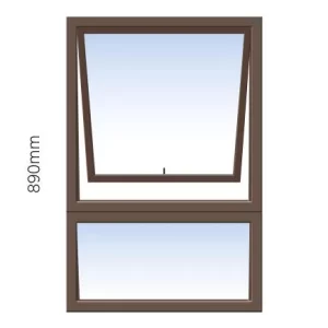 Bronze Aluminium PT69 Window With Clear Glass 600 x 900mm