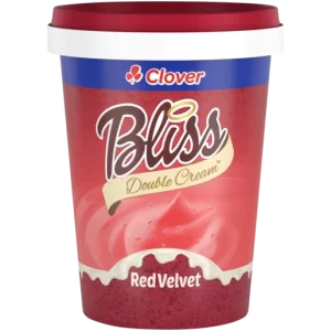 Clover Bliss Red Velvet Flavoured Double Cream Yoghurt Tub 500g